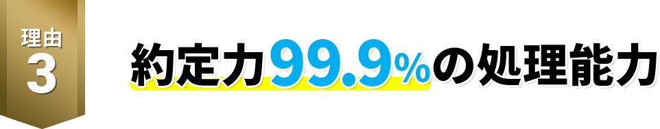 約定力99.9%の処理能力