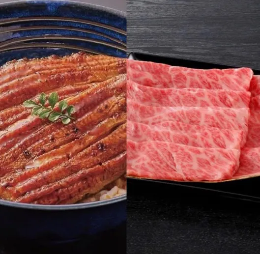 佐賀牛肩ロースすき焼き用・江戸焼き国産うなぎ 蒲焼